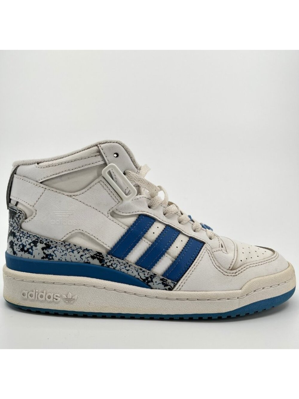 Adidas Forum Mid Womens Size 8.5 White Blue Athletic Lifestyle Shoes Sneakers